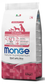 Monge Natural Superpremium All Breeds Puppy & Junior Manzo con Riso 2,5Kg