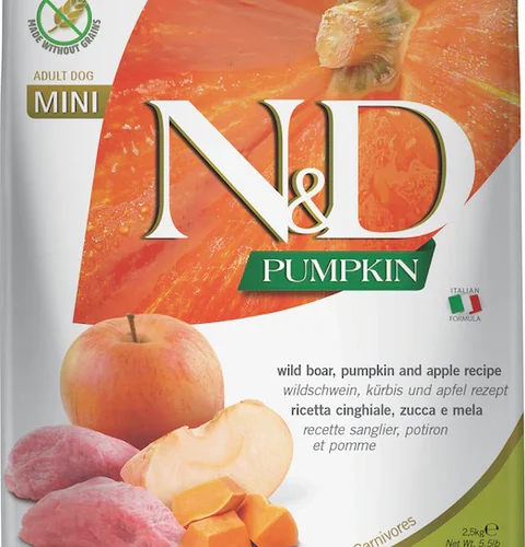Farmina N&D Pumpkin Grain Free Cinghiale Zucca e Mela Adult Mini 2,5kg
