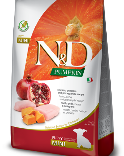 Farmina N&D Dog Pumpkin Grain Free Puppy Mini Pollo, Zucca e Melograno 7 kg