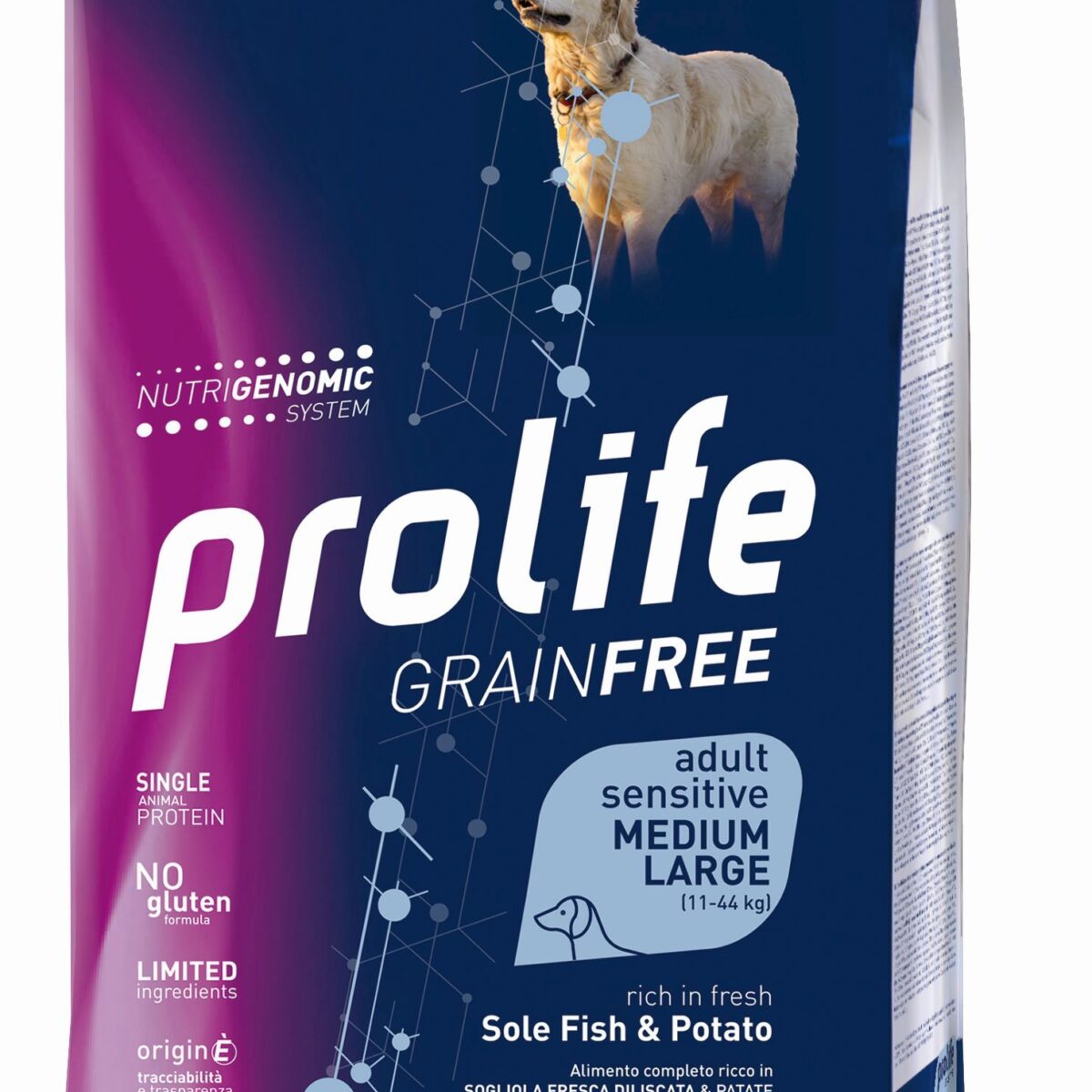 Prolife Grain Free Adult Sensitive Sole Fish & Potato Medium/Large 10kg