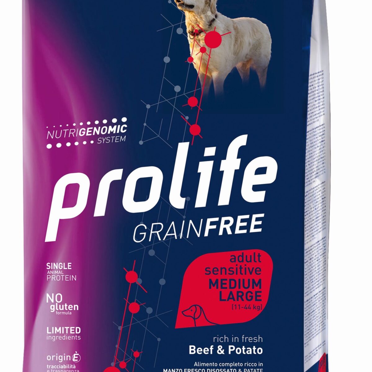 Prolife Grain Free Adult Sensitive Beef & Potato Medium/Large 10kg