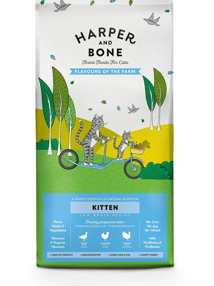 Harper and Bone Kitten Flavours of The Farm Anatra, Pollo e Tacchino 2Kg