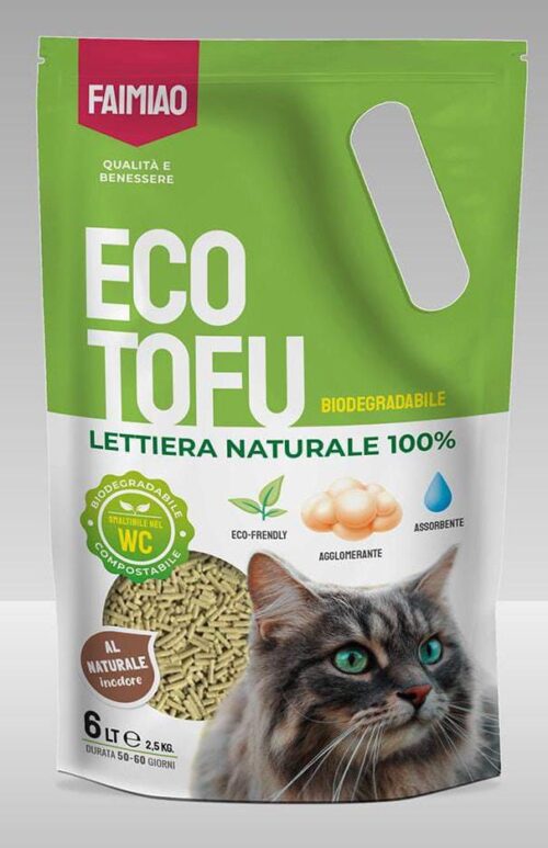 Eco Tofu Lettiera Agglomerante al Natural  6 Litri