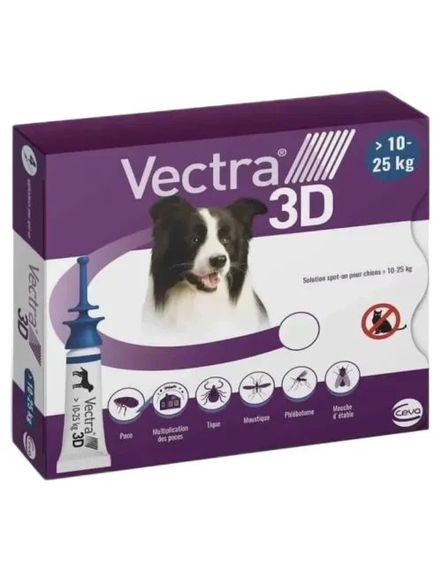 Vectra 3D Antiparassitario per Cane  10 - 25Kg (3 Pipette)