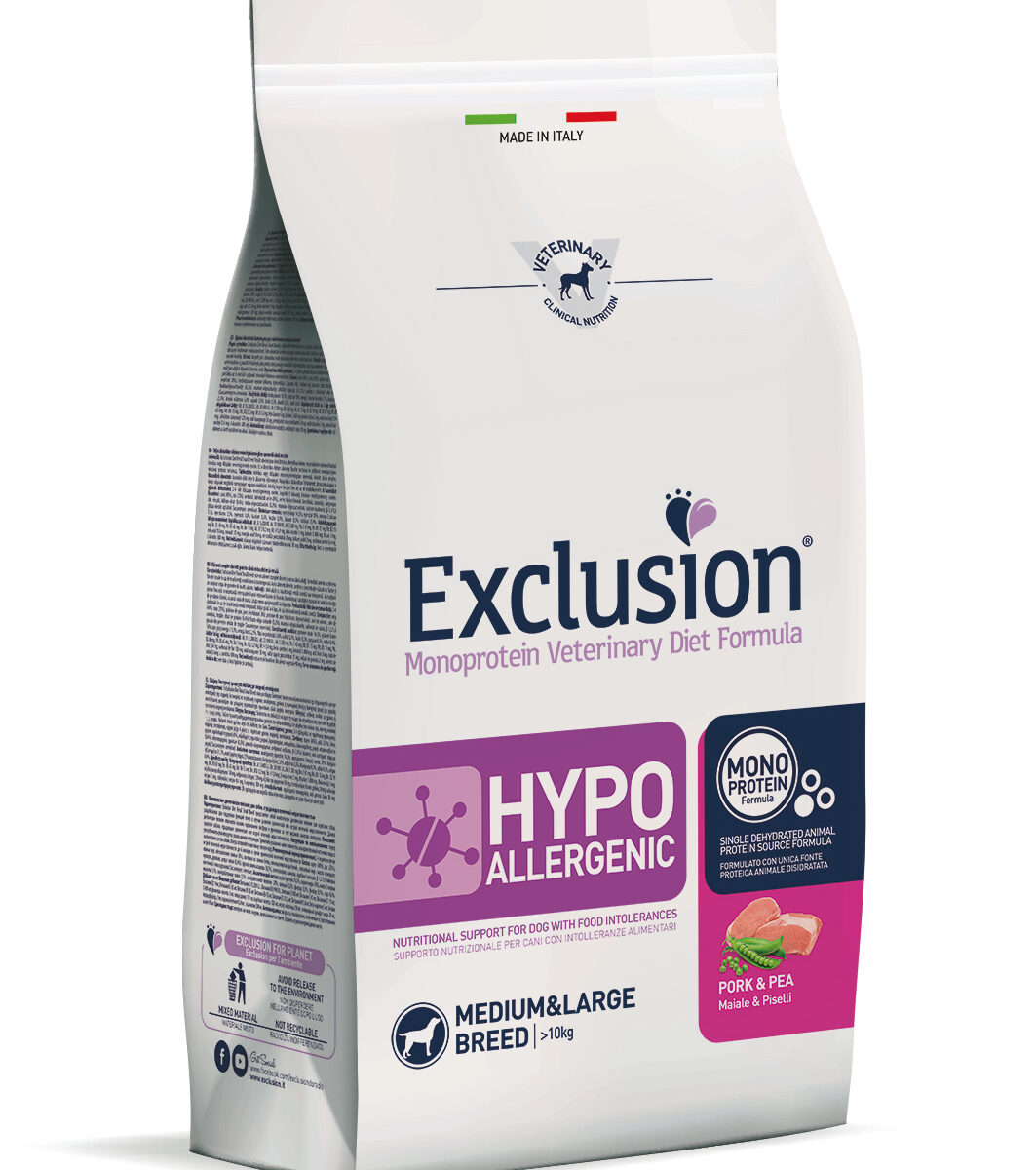 Exclusion Hypoallergenic Maiale e Piselli Medium/Large Breed 12kg