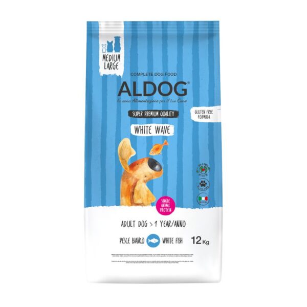 Aldog White Wave Pesce Bianco Crocchette Gluten Free 12Kg