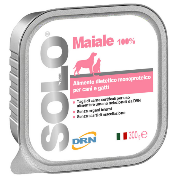 DRN Solo Monoproteico Maiale 100%  per Cane e Gatto 300 gr